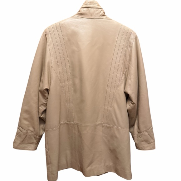 Buttery Soft Light Tan Leather Coat - Picture 9 of 12
